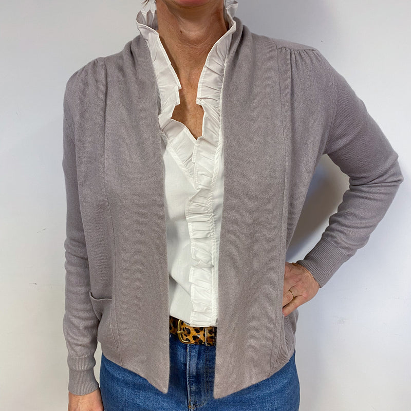 Taupe Edge to Edge Cashmere Cardigan Medium