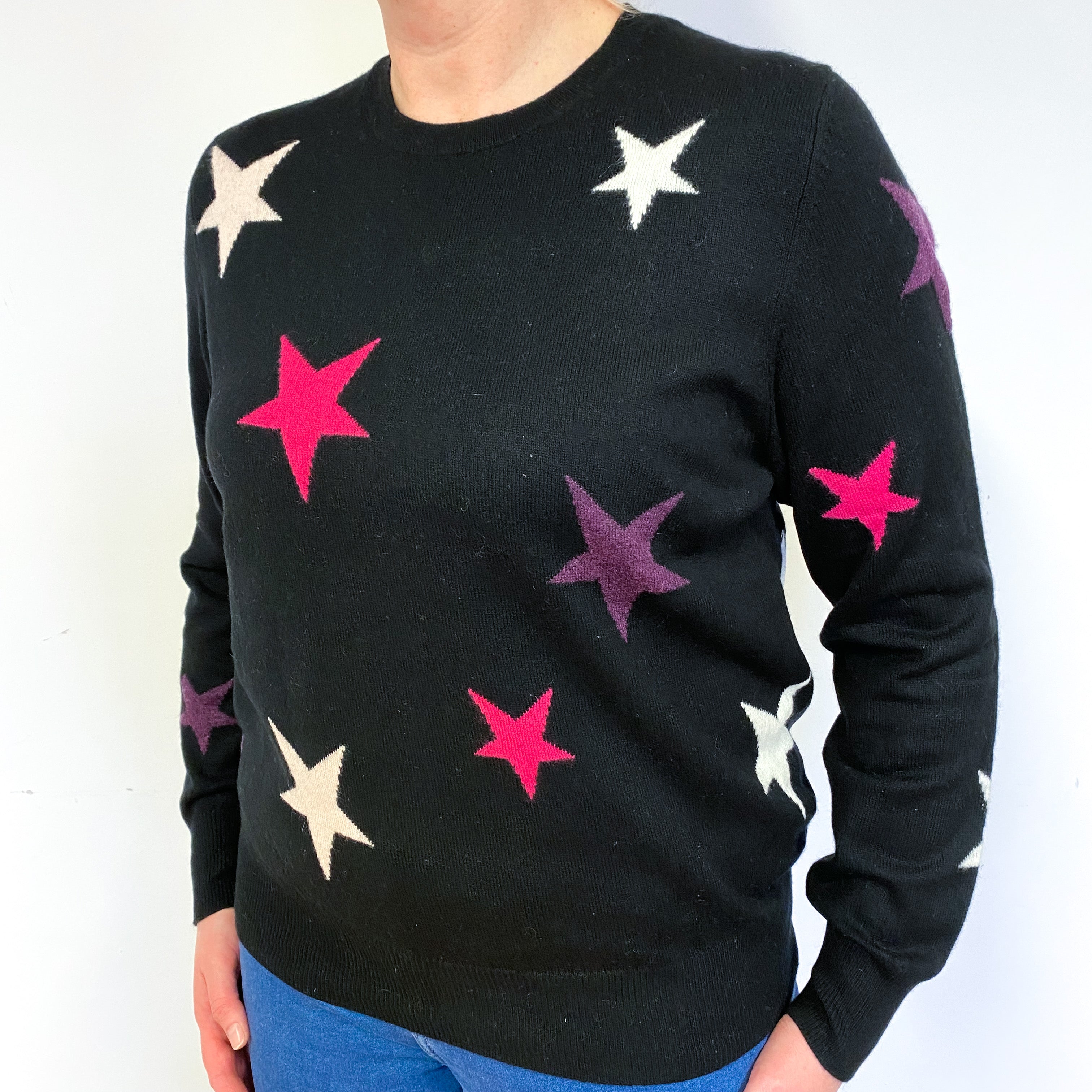 Black Star Cashmere Crew Neck Jumper Large
