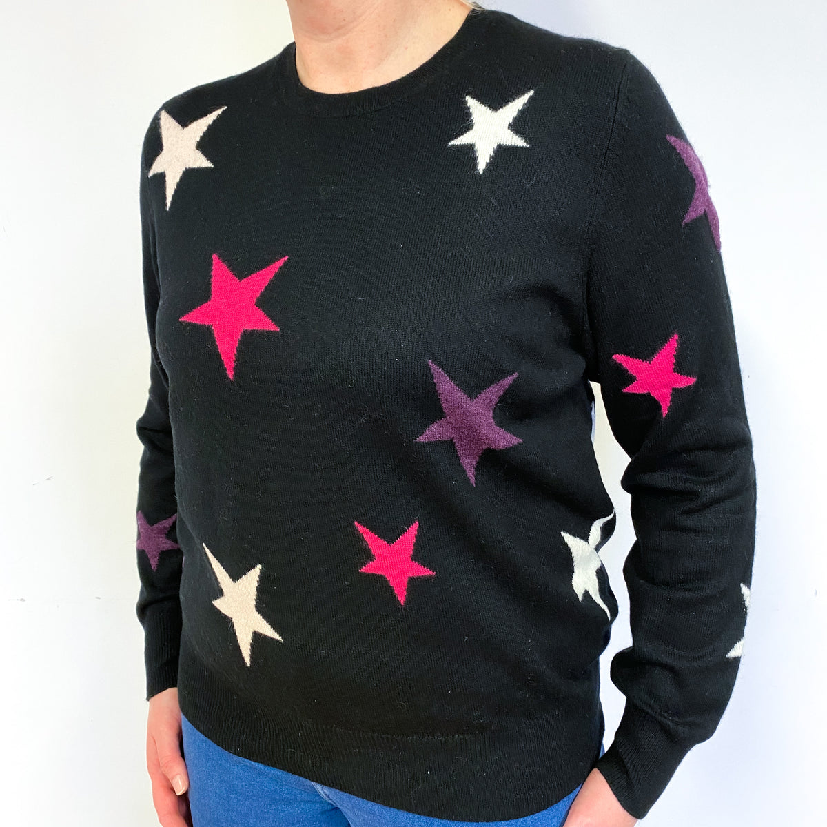 Black Star Cashmere Crew Neck Jumper Large