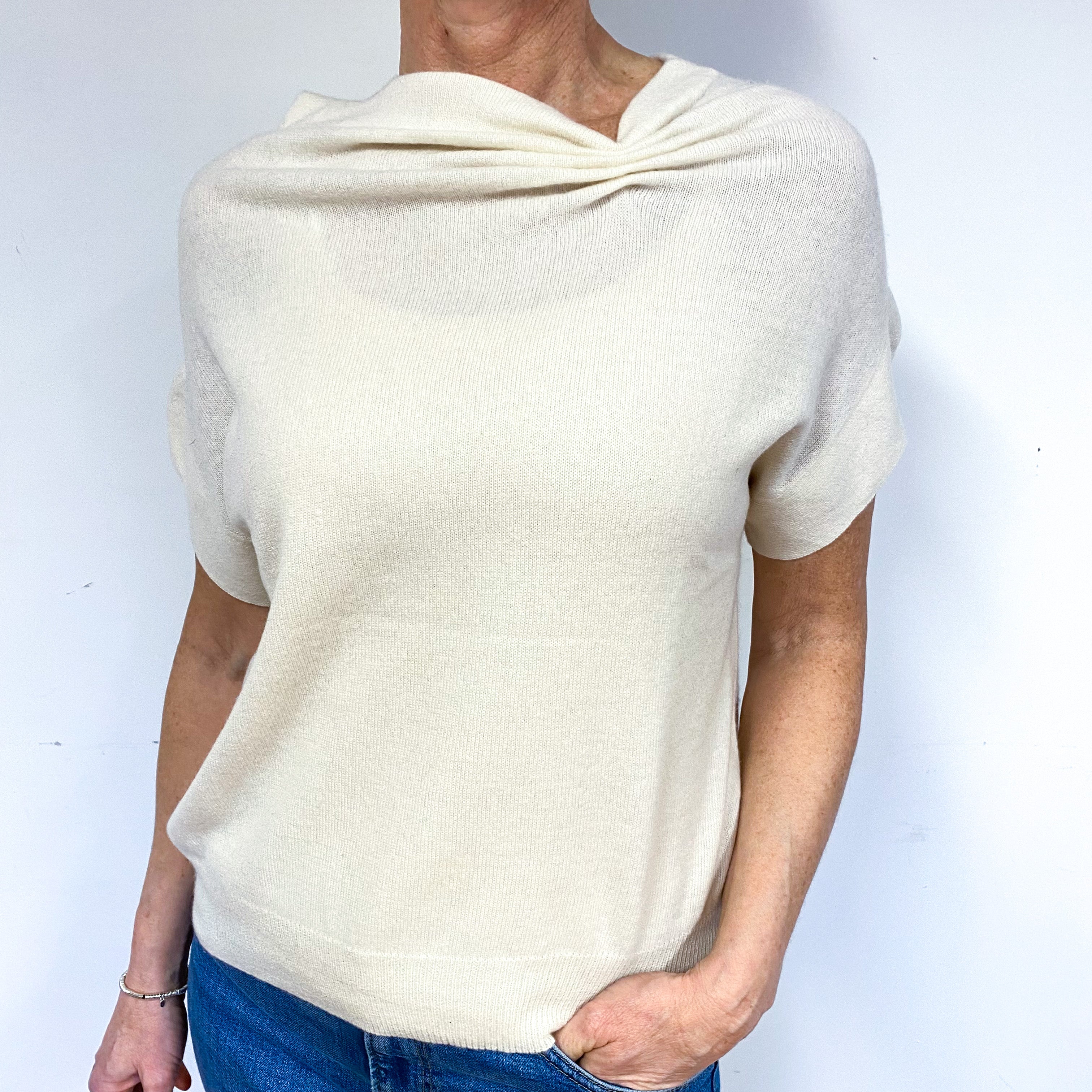 Cream Cashmere Polo Neck Jumper