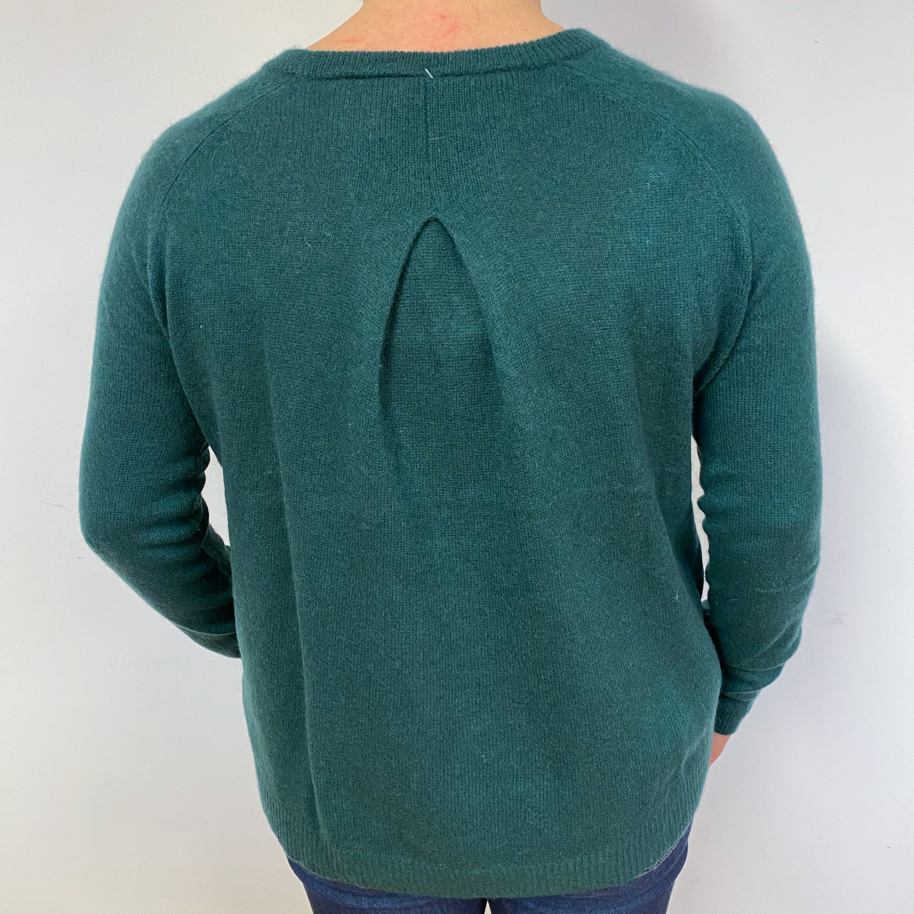 Bottle Green Cashmere Crew Neck Jumper Large