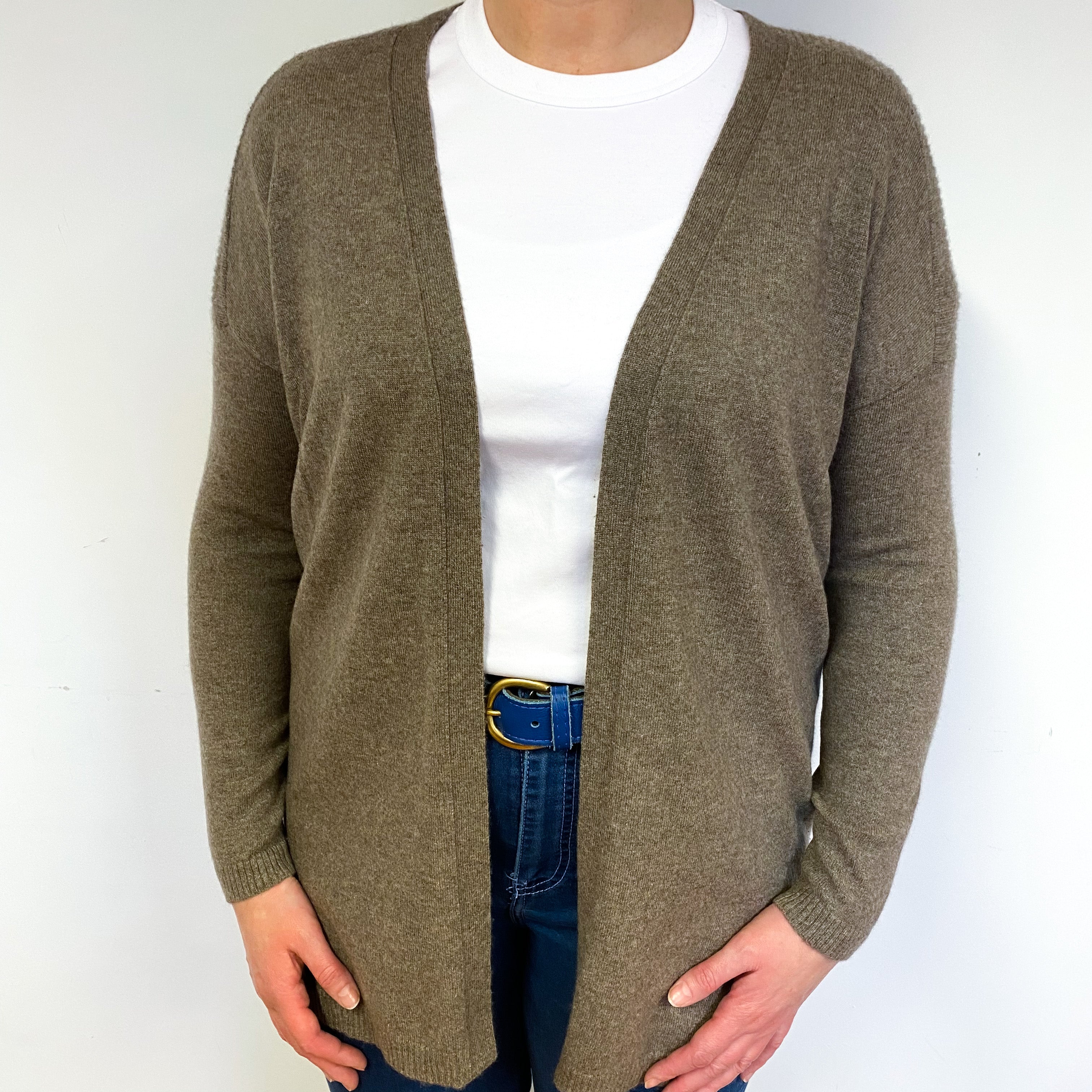 Donkey Brown Cashmere Edge to Edge Cardigan Large