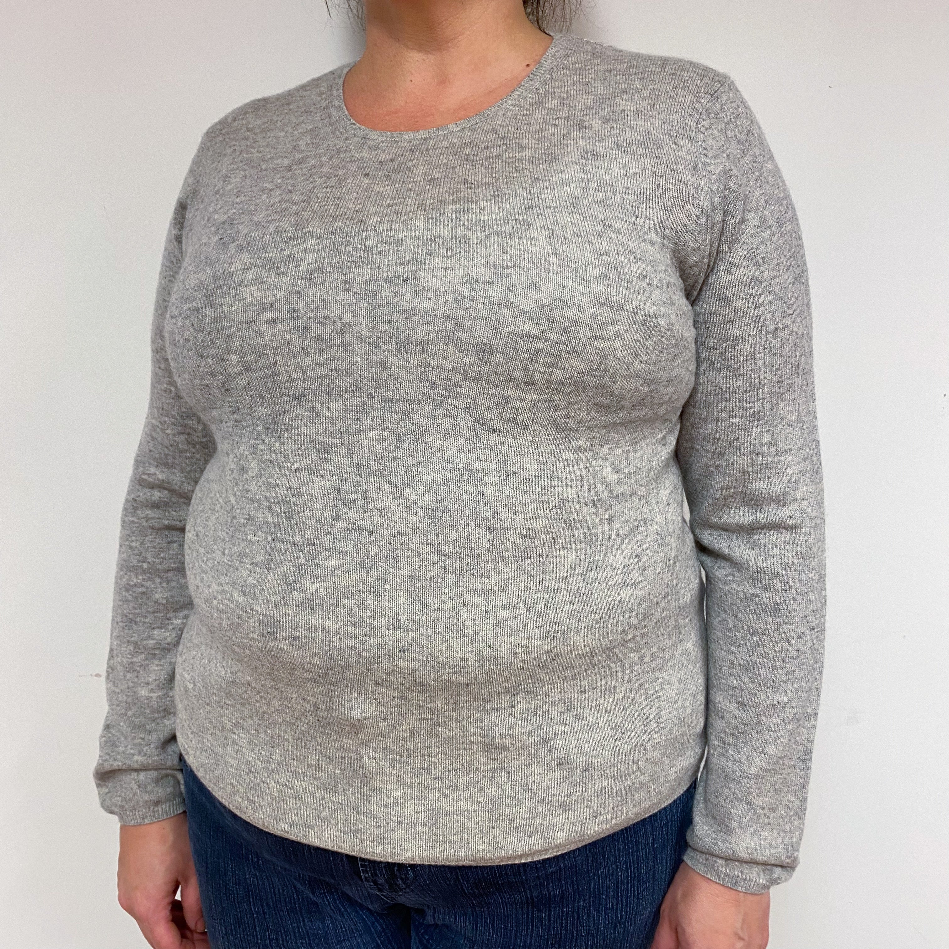 Smoke Grey Cashmere Crew Neck Jumper Extra Large