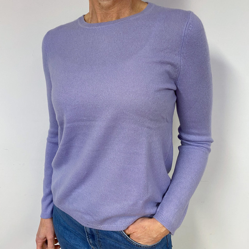 Lilac Cashmere Crew Neck Jumper Medium