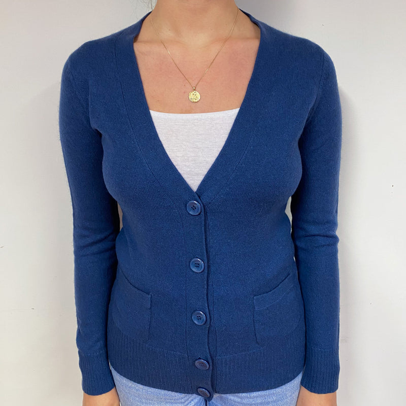Midnight Blue Cashmere V-Neck Cardigan Small