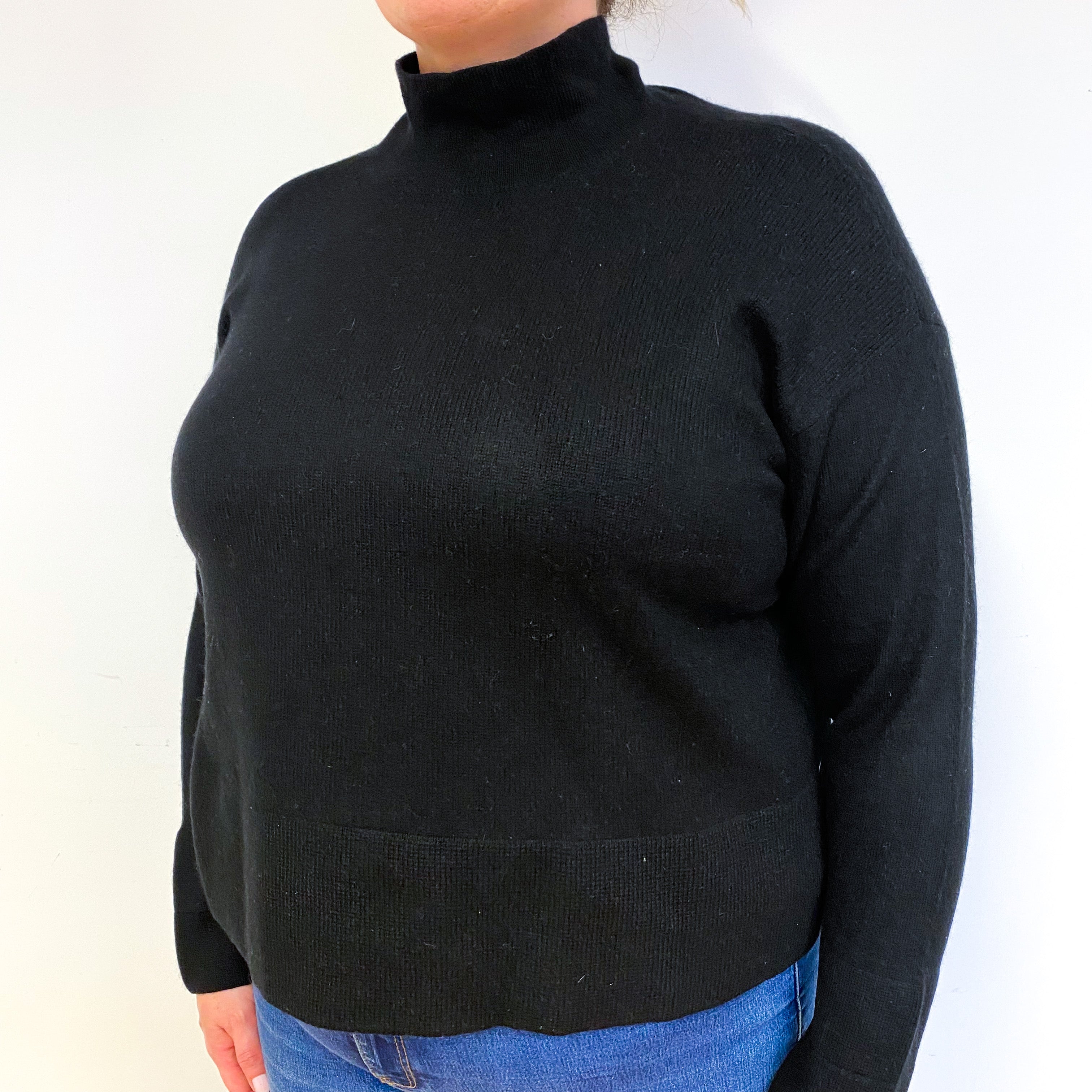 Black Cashmere Turtle Neck Jumper Extra Large